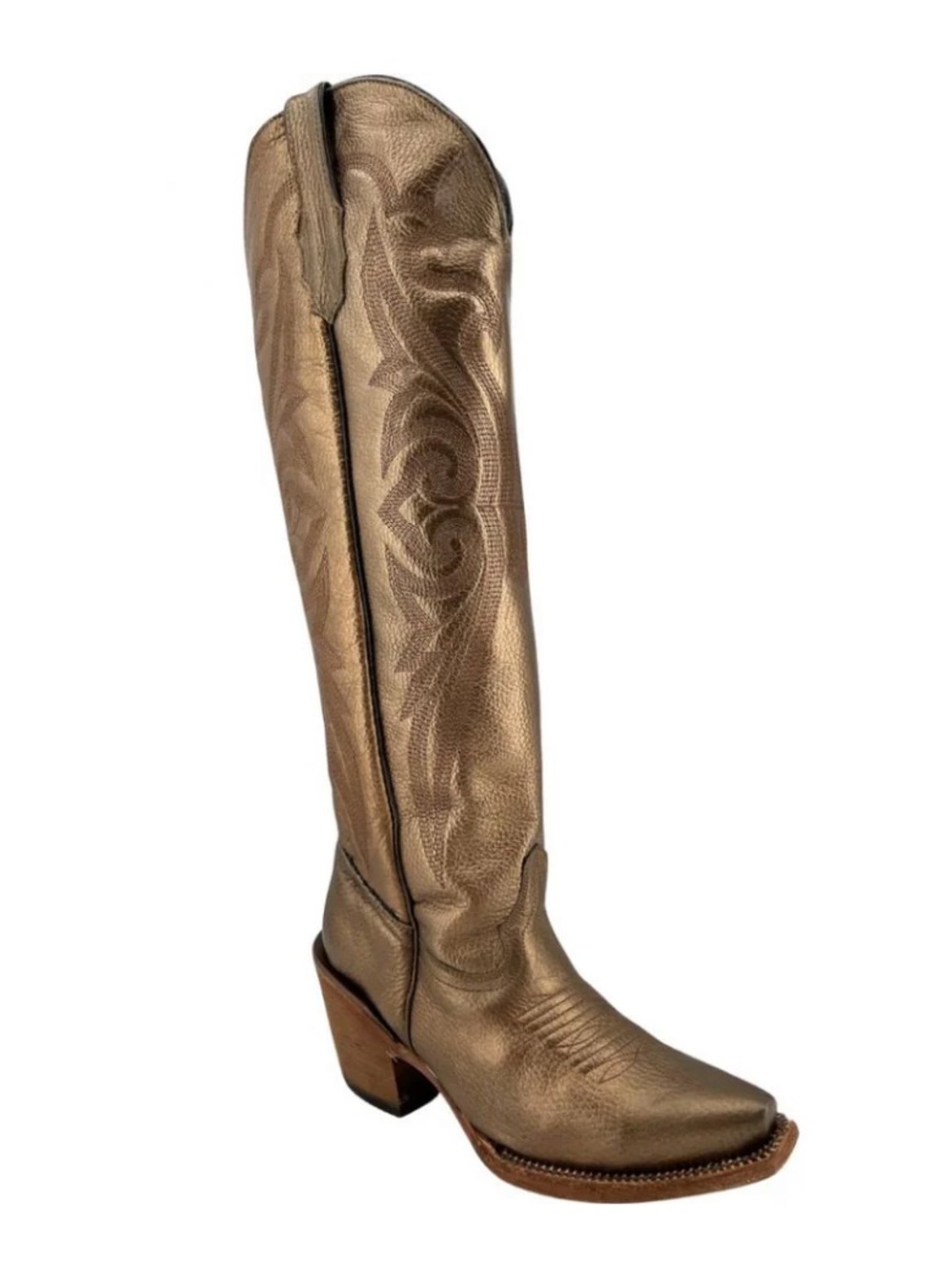 Tannermark Metallic Copper Knee High Cowboy Boots NWOT | Size 7 Western Cowgirl